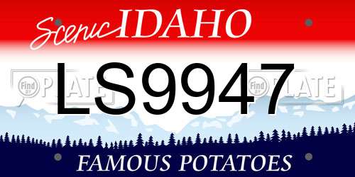LS9947 Idaho License Plate