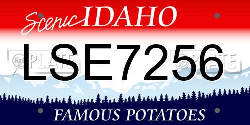 LSE7256 Idaho License Plate
