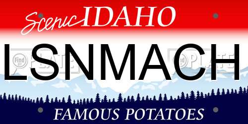 LSNMACH Idaho License Plate