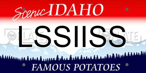 LSSIISS Idaho License Plate
