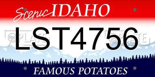 LST4756 Idaho License Plate