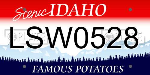 LSW0528 Idaho License Plate