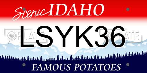 LSYK36 Idaho License Plate
