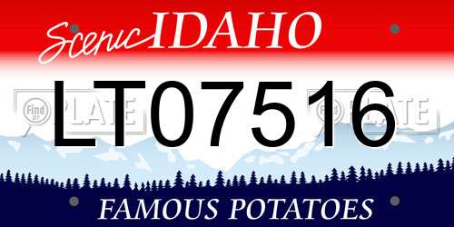 LT07516 Idaho License Plate