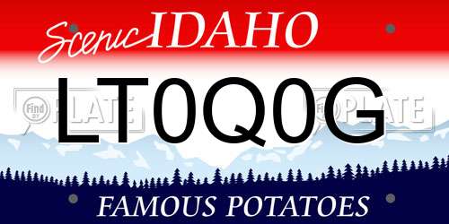 LT0Q0G Idaho License Plate