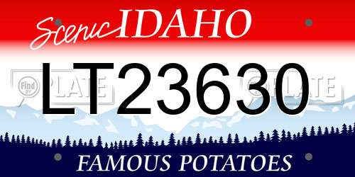 LT23630 Idaho License Plate