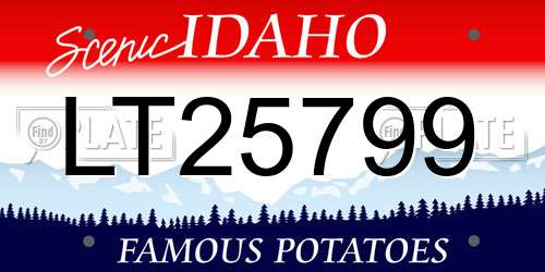 LT25799 Idaho License Plate