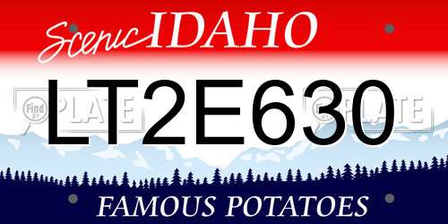 LT2E630 Idaho License Plate
