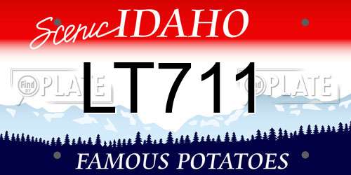 LT711 Idaho License Plate