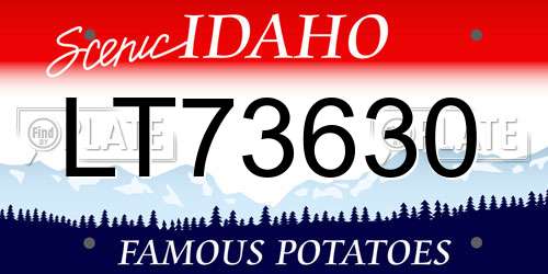 LT73630 Idaho License Plate