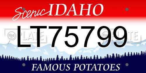 LT75799 Idaho License Plate