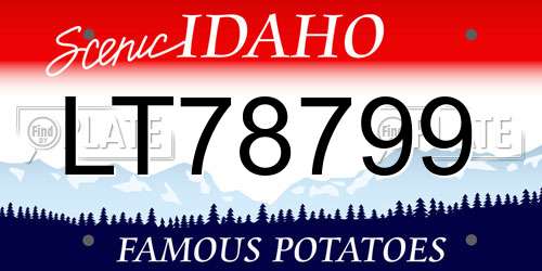 LT78799 Idaho License Plate