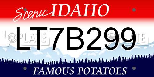 LT7B299 Idaho License Plate