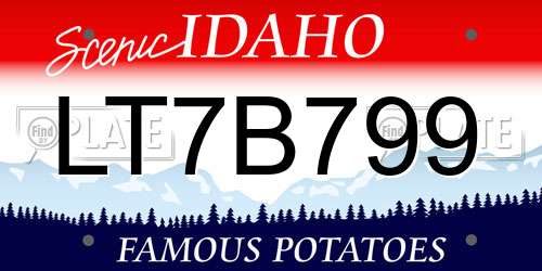 LT7B799 Idaho License Plate