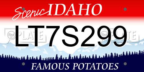 LT7S299 Idaho License Plate