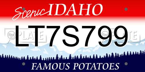 LT7S799 Idaho License Plate
