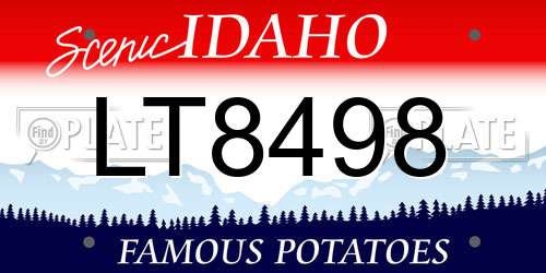 LT8498 Idaho License Plate