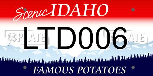 LTD006 Idaho License Plate