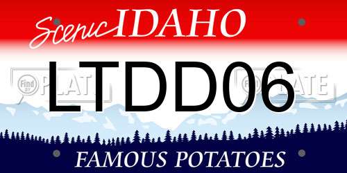 LTDD06 Idaho License Plate