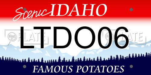 LTDO06 Idaho License Plate