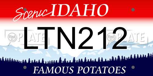 LTN212 Idaho License Plate
