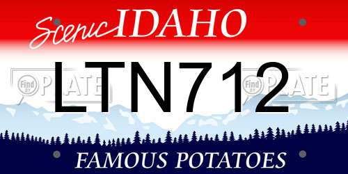 LTN712 Idaho License Plate
