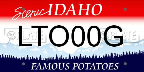 LTO00G Idaho License Plate
