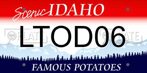 LTOD06 Idaho License Plate