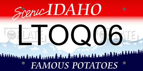 LTOQ06 Idaho License Plate