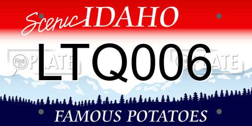 LTQ006 Idaho License Plate