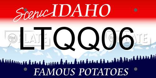 LTQQ06 Idaho License Plate