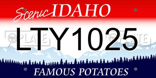LTY1025 Idaho License Plate