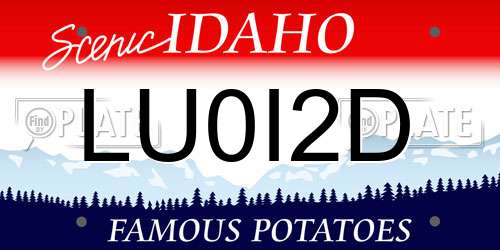 LU0I2D Idaho License Plate