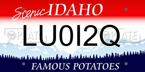 LU0I2Q Idaho License Plate