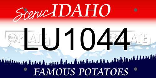 LU1044 Idaho License Plate