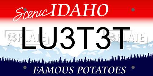 LU3T3T Idaho License Plate