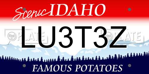 LU3T3Z Idaho License Plate