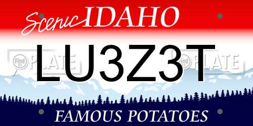LU3Z3T Idaho License Plate