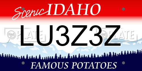 LU3Z3Z Idaho License Plate