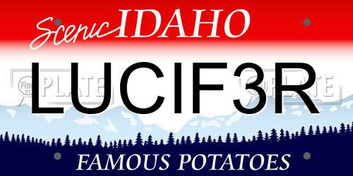 LUCIF3R Idaho License Plate