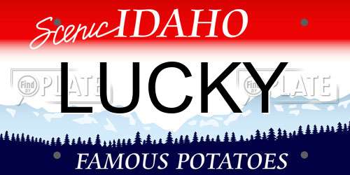 LUCKY Idaho License Plate