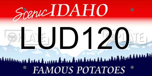 LUD120 Idaho License Plate