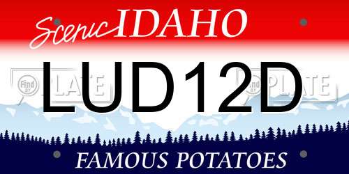 LUD12D Idaho License Plate