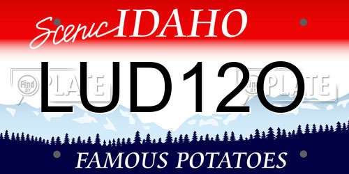 LUD12O Idaho License Plate