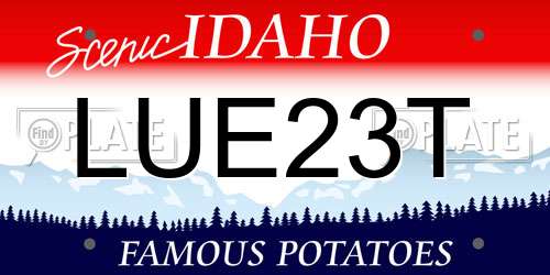 LUE23T Idaho License Plate