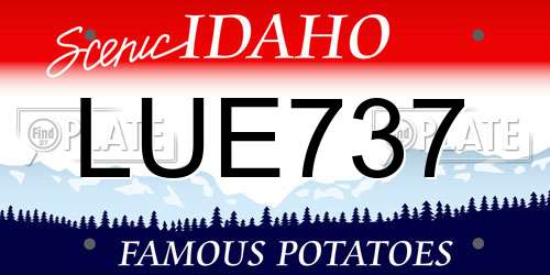 LUE737 Idaho License Plate