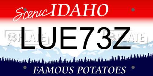 LUE73Z Idaho License Plate