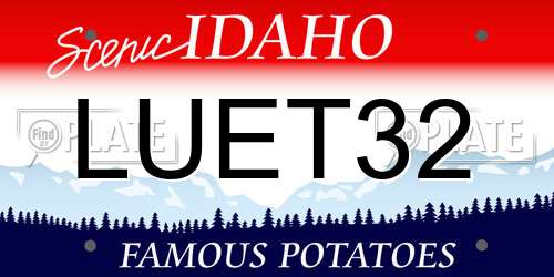 LUET32 Idaho License Plate
