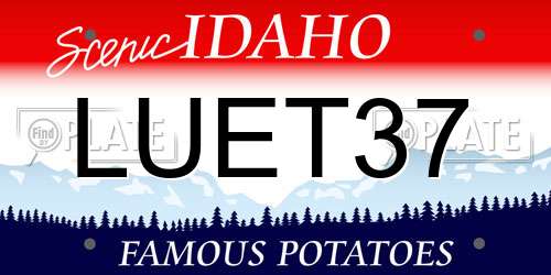 LUET37 Idaho License Plate