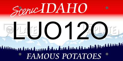 LUO12O Idaho License Plate